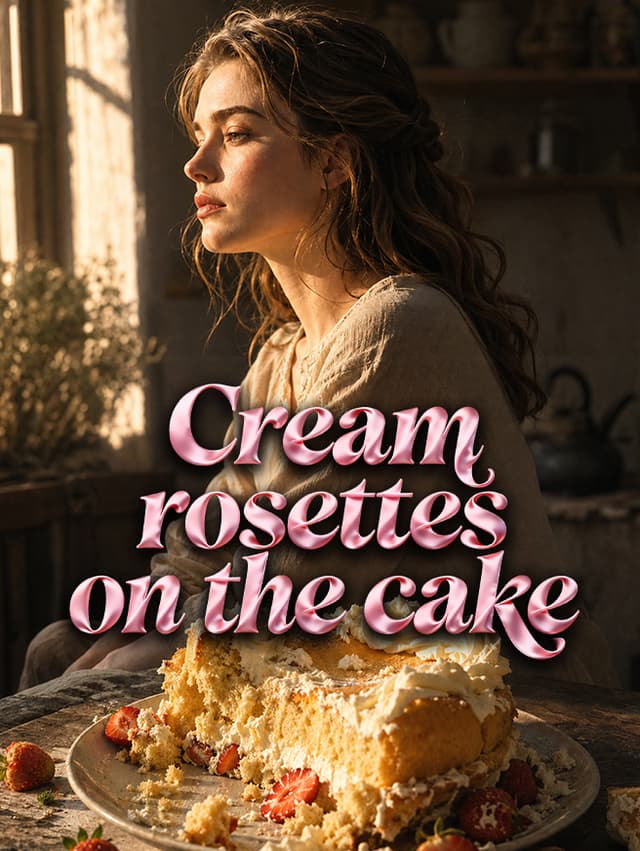 Cream rosettes on the cake
