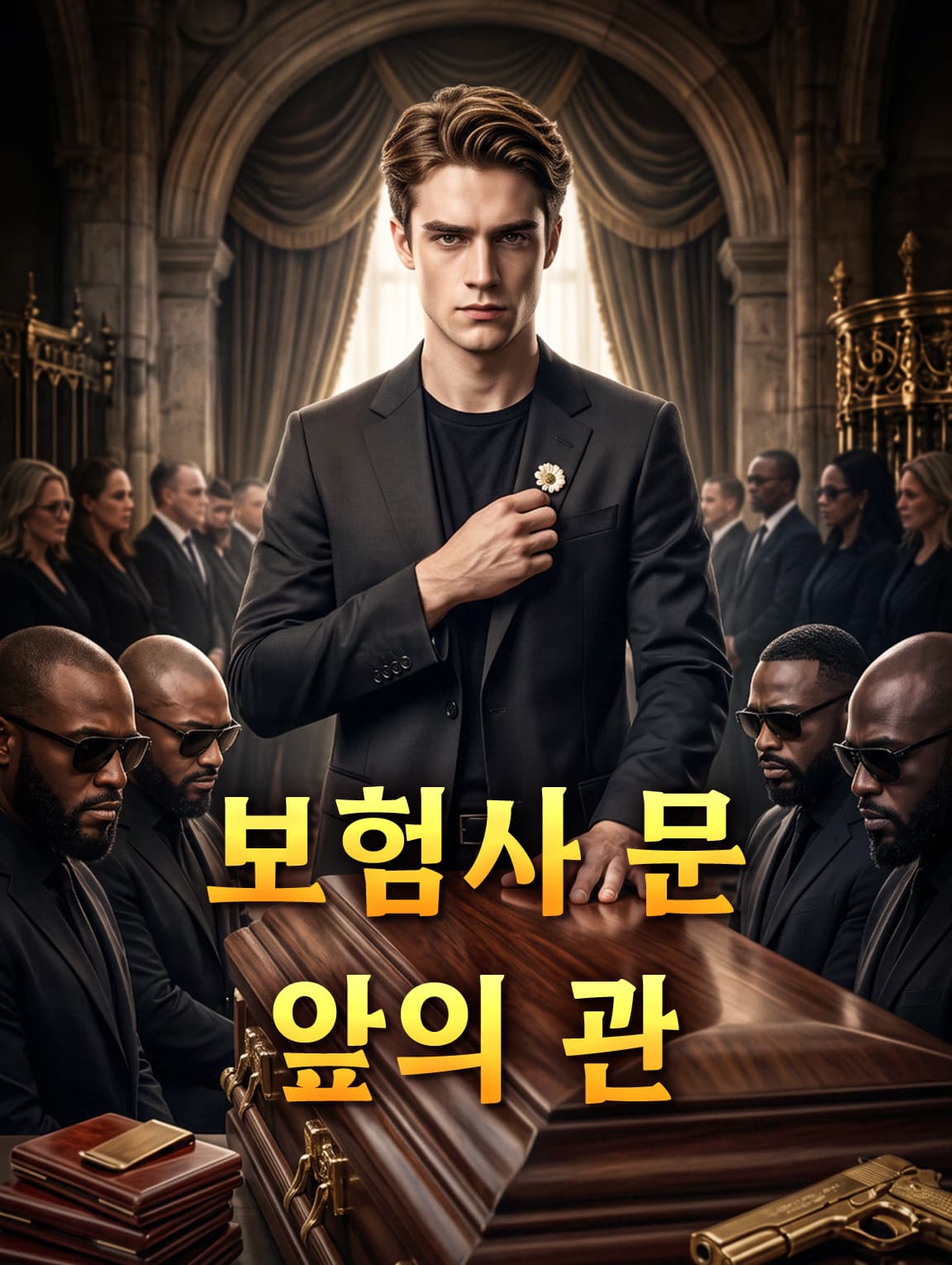보험사 문 앞의 관