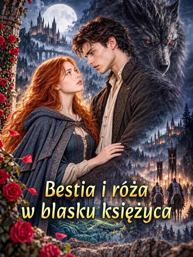 Bestia i róża w blasku księżyca