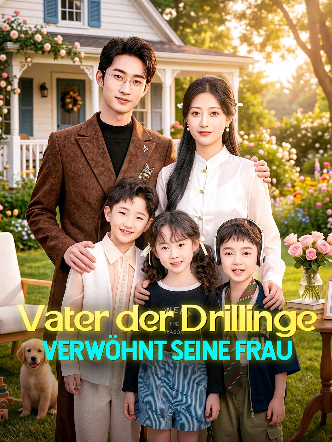 Vater der Drillinge verwöhnt seine Frau