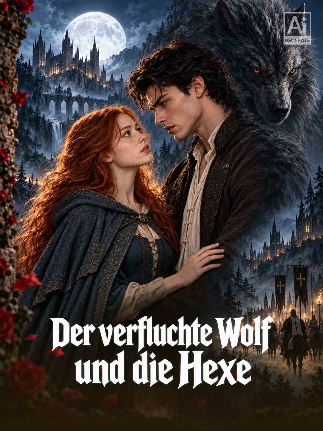 Das Biest und die Rose im Mondschein