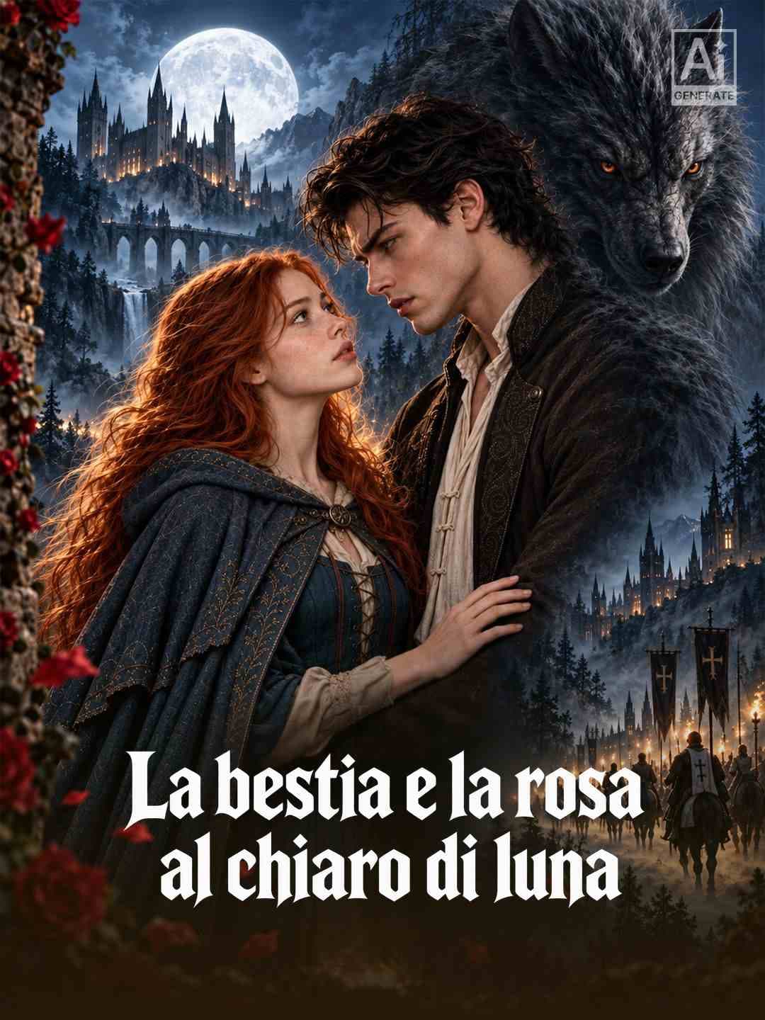 La bestia e la rosa al chiaro di luna